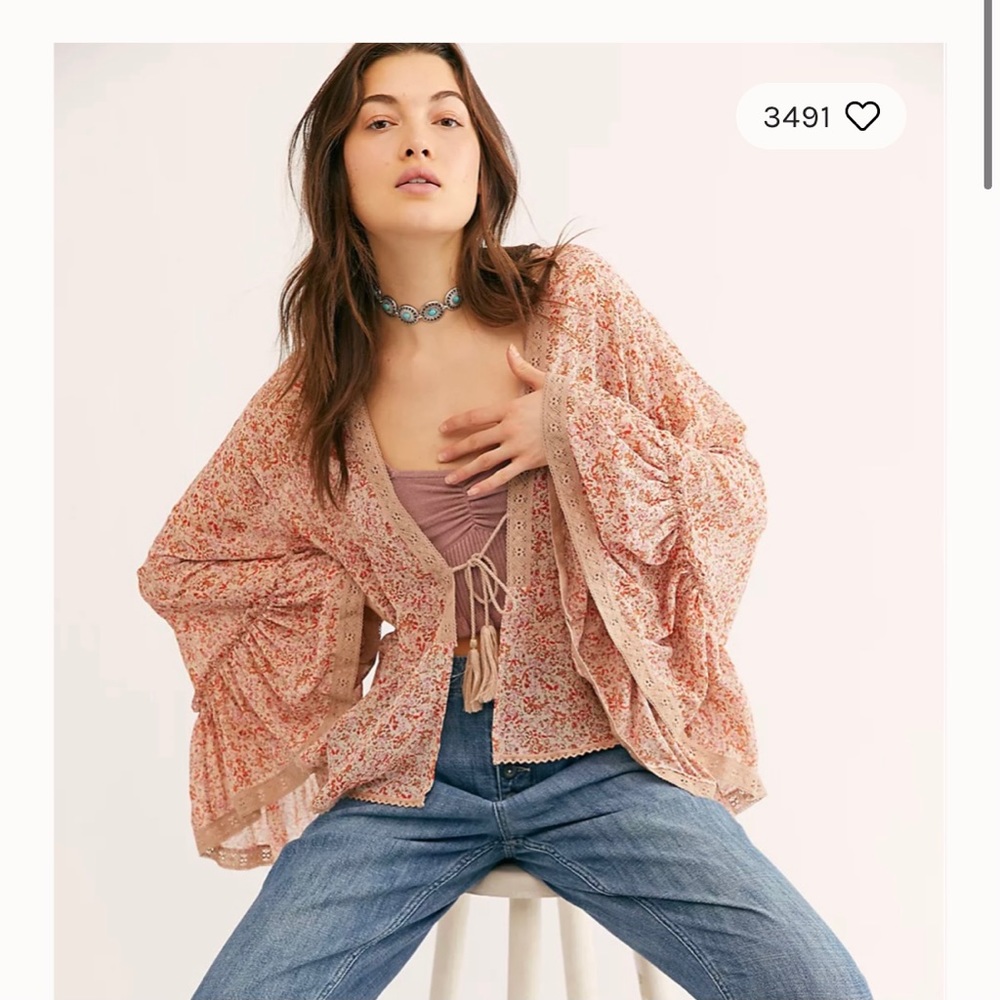 Free People Lola Kimono Top NWOT